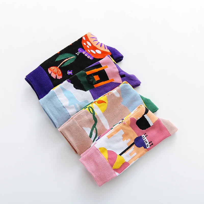 Title 2, Occident Fashion Colorful Print Socks Women