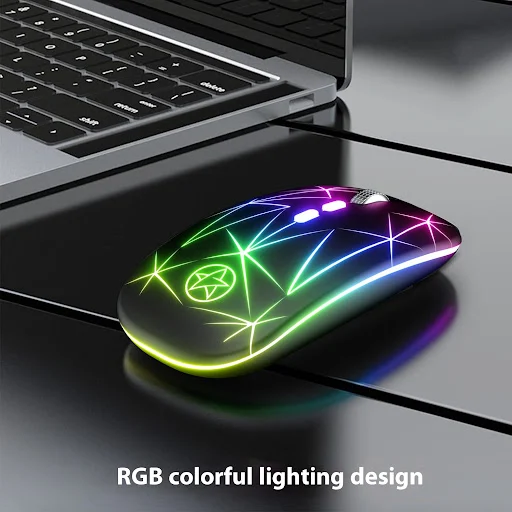 Title 2, Wireless Bluetooth Mouse Dual-mode Luminous Cha...