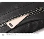 Bolsa mensageiro retrô masculina de couro bovino, grande capacidade para trabalho ou uso diário. Estilo clássico, durabilidade e praticidade. — foto 15