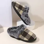 Winter Warm Plaid Plush Slippers Home Indoor Non-slip Bedroom Floor Soft Fuzzy Slipper For Couple Fashion Solid House Sh — photo 4