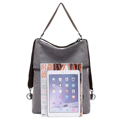 Mode eenvoudige casual canvas rugzak, perfect voor dagelijks gebruik. Lichtgewicht, ruim en comfortabel om al je essentials mee te nemen. — foto 4