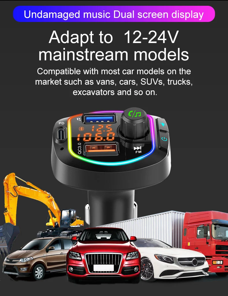 Title 9, Odtwarzacz MP3 do samochodu BC66 Bluetooth Szyb...