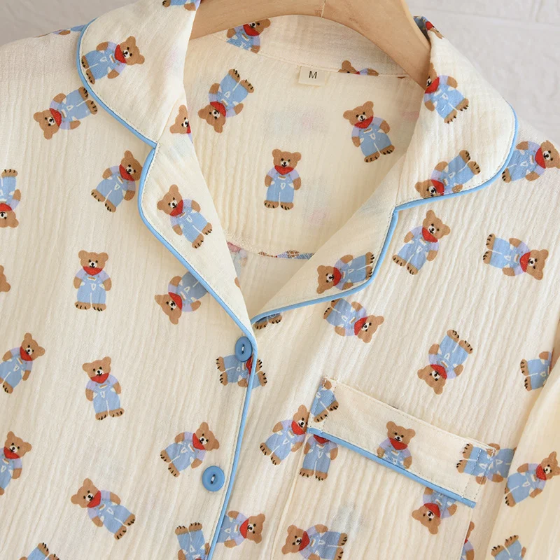 Title 5, Crepe Cotton Pajamas Womens Long-sleeved Trous...