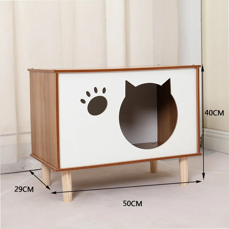 Creative Modeling Pet Wooden Nest Solid Wood Cat Bedside Table Functional and Stylish Cat House for Your Beloved Pet — photo 7