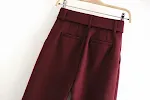 Calças casuais de cintura alta para mulheres, com cinto incluso. Conforto e estilo para um look casual e elegante em qualquer ocasião. — foto 2