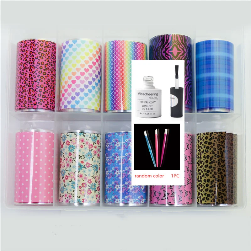 Nail Art Transfer Foils Set of 12 Create stunning nail designs with ease. This set provides beautiful, shimmering effect — photo 48