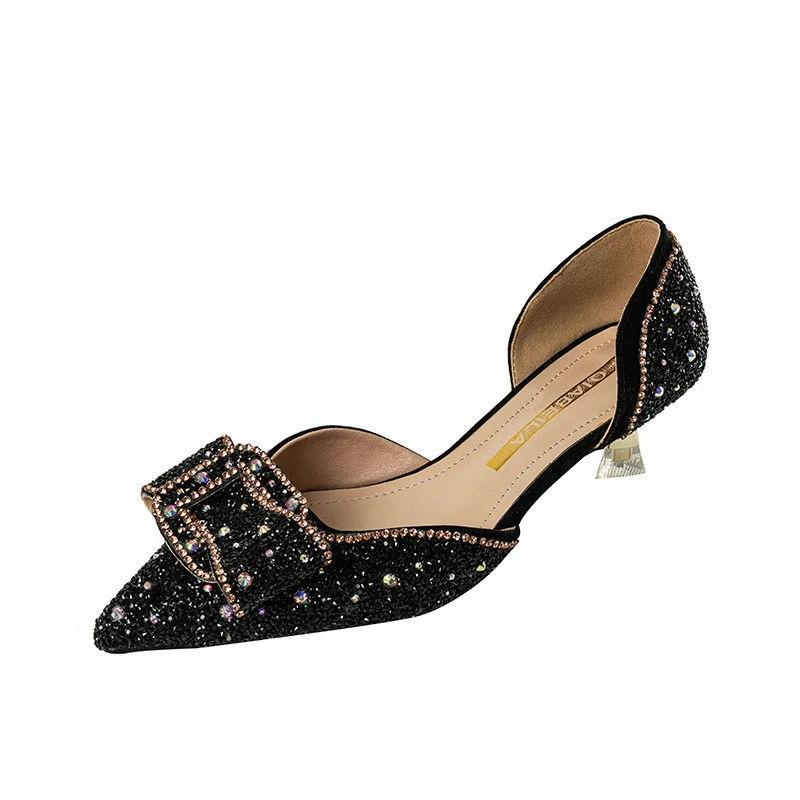 Title 5, Sandálias de salto alto com strass, estilo stil...