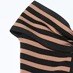 Off-shoulder striped mesh stitching design dress, offers a stylish and modern look, perfect for summer, parties, and spe — photo 5