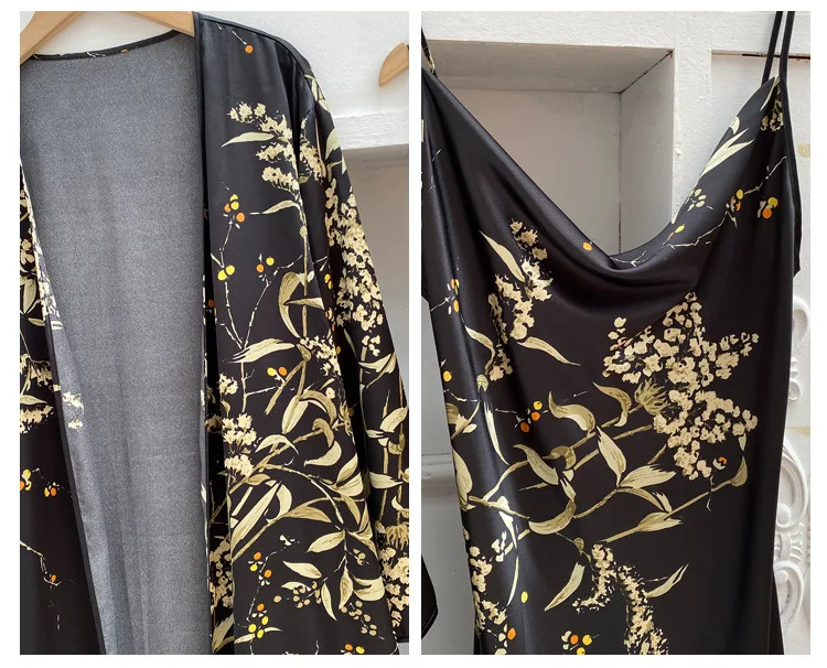 Pigiama stile sottile per abbigliamento da casa in seta di simulazione minima — foto 1