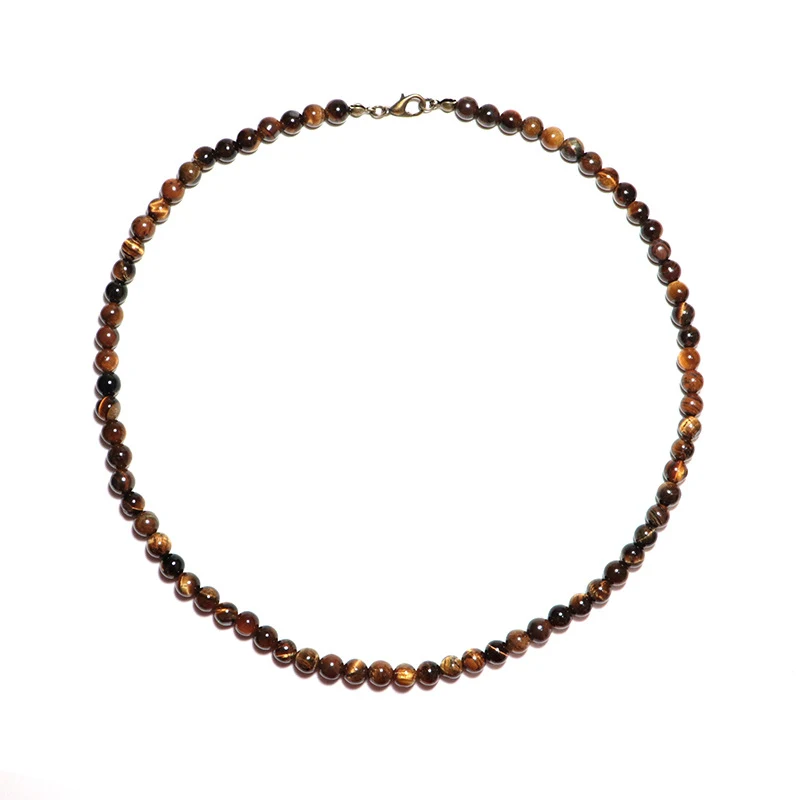 Colar gargantilha minimalista para homens meninos 6mm contas pequenas naturais. Elegância discreta. Perfeito para uso diário. — foto 1