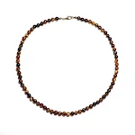 Colar gargantilha minimalista para homens meninos 6mm contas pequenas naturais. Elegância discreta. Perfeito para uso diário. — foto 1
