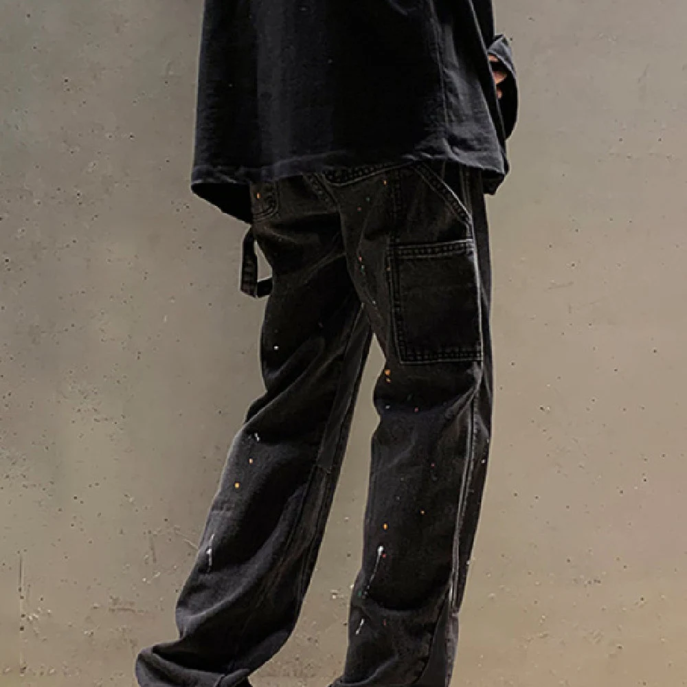 Men's Color Contrast Wash Splicing Denim Trousers, featuring a stylish design and comfortable fit, perfect for everyday — photo 6
