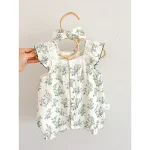 Zomer katoenen dunne baby rompertje Korte mouwen Lichtgewicht en ademende onesie voor pasgeborenen Ideaal voor warme zomerdagen — foto 1