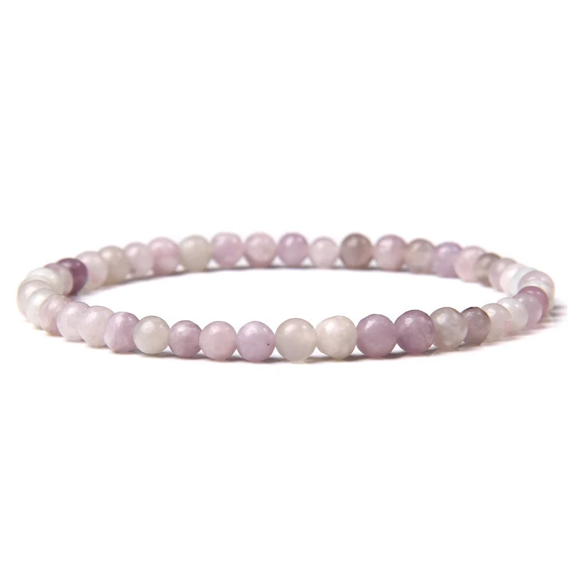 Pulseira de contas de pedra ágata natural de 4mm para mulheres, um amuleto de energia e charme, perfeita para você. — foto 33