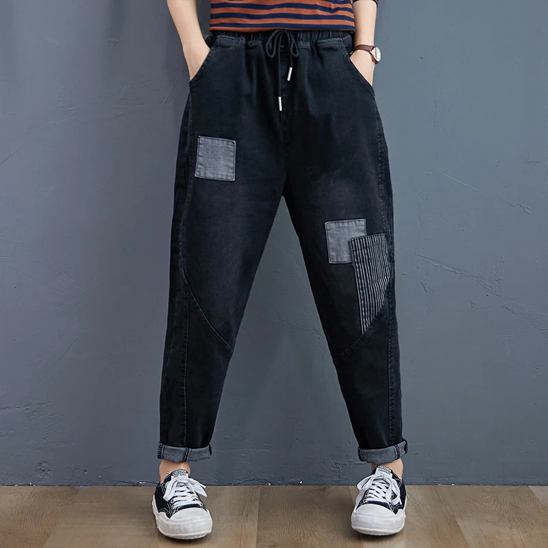Pantalones Harem Delgados Otoño Invierno Jeans Sueltos Cómodos para Mujer Estilo Casual. Disfruta de la libertad y el confort en cada movimiento. — foto 4