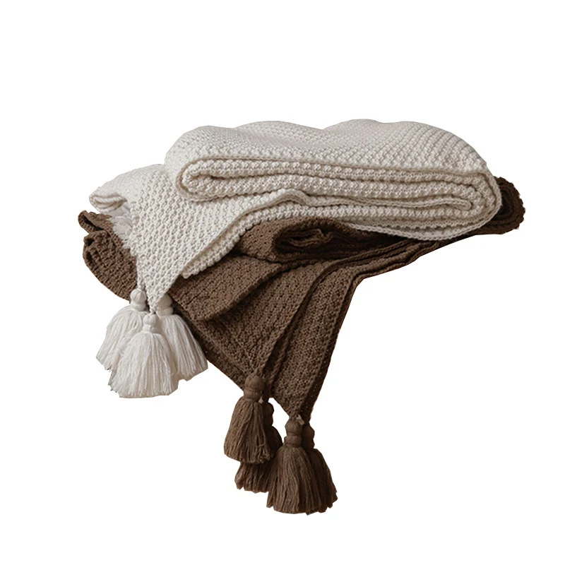 Nordic Style Sofa Cover Office Nap Blanket Air Conditioning Blanket Cover Blanket Shawl Wool Knitted Blanket for Cozy Co — photo 37