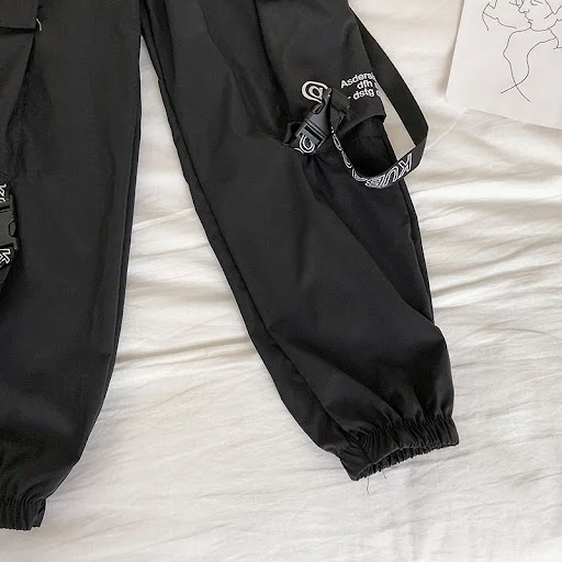 Title 3, Elastic waist harem pants with a beam leg, offe...