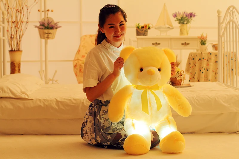 Urso de pelúcia LED criativo que acende, brinquedo de pelúcia brilhante e colorido, presente de Natal para crianças, travesseiro — foto 18
