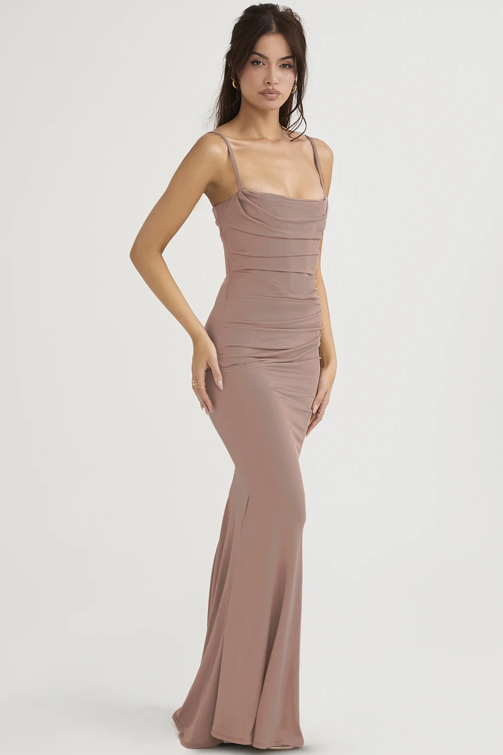 Title 30, Fishbone Pleated Backless Fishtail Skirt Dress