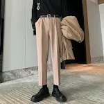 Men's loose fit cropped trousers suit trousers. Comfortable and stylish, perfect for a relaxed look. Ideal for warmer we — photo 6