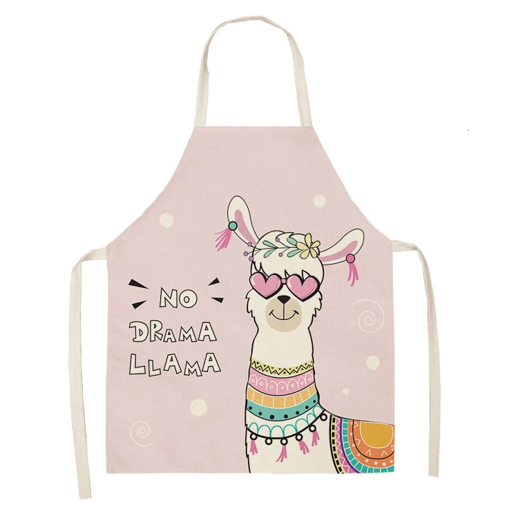 Alpaca Cartoon Cotton Linen Apron, Sleeveless, Antifouling, Kitchen & Home Cooking. Waist Hanging Neck Kids Bib. Keeps k — photo 30