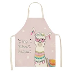 Alpaca Cartoon Cotton Linen Apron, Sleeveless, Antifouling, Kitchen & Home Cooking. Waist Hanging Neck Kids Bib. Keeps k — photo 30