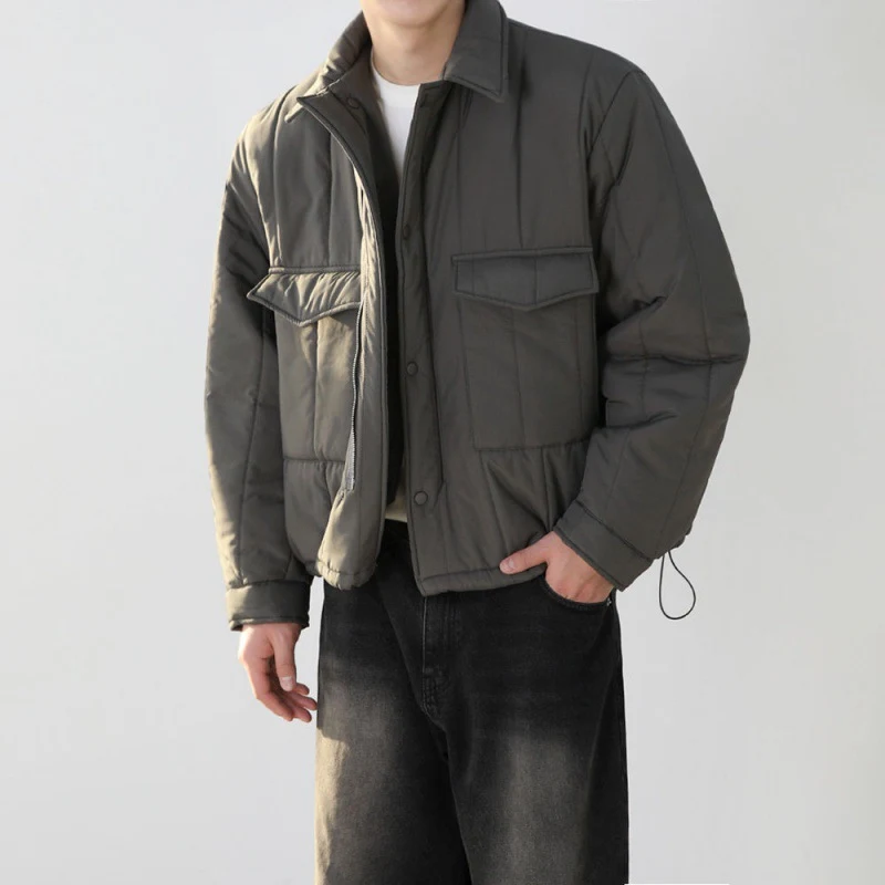 Title 5, Lapel cotton-padded work coat. Mens cotton-pad...