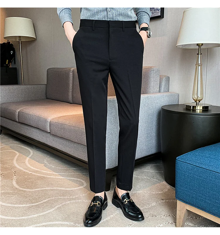 Title 13, Draping Solid Color Casual Suit Pants Effortles...