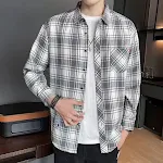 Lockere Jacke im Hongkong-Stil für Jugendliche, kariertes Hemd, lässiger Look, bequemes und stilvolles Design, perfekt für den Alltag. — foto 3