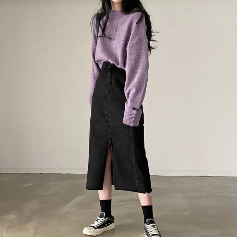 Jersey Cuello Redondo de Longitud Media Cálido para Mujer Ideal Invierno Suéter Superior Cómodo y Versátil para Uso Diario y Ocasiones Especiales — foto 9