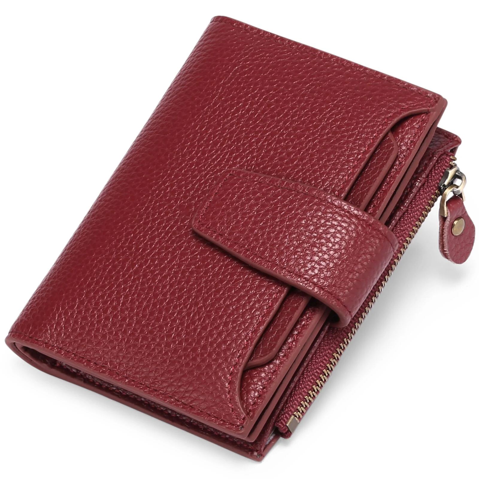 Women's Leather Short Wallet, European and American Style, Milled First Layer Cowhide, Compact and Stylish Women's Walle — photo 1