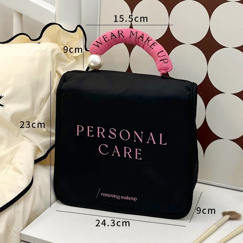 Make-up tas dames grote capaciteit waterdicht, ideaal voor reizen, georganiseerde opslag van cosmetica en toiletartikelen. — foto 5