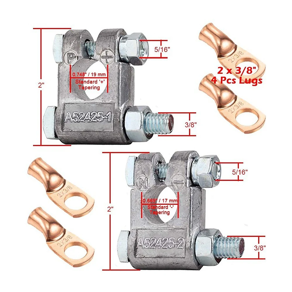 Battery Terminal Connector Kit With Cover protects against corrosion, improves electrical connection, easy installation, — photo 2