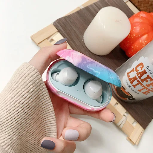 Title 10, Marble pattern Bluetooth headset protective cas...