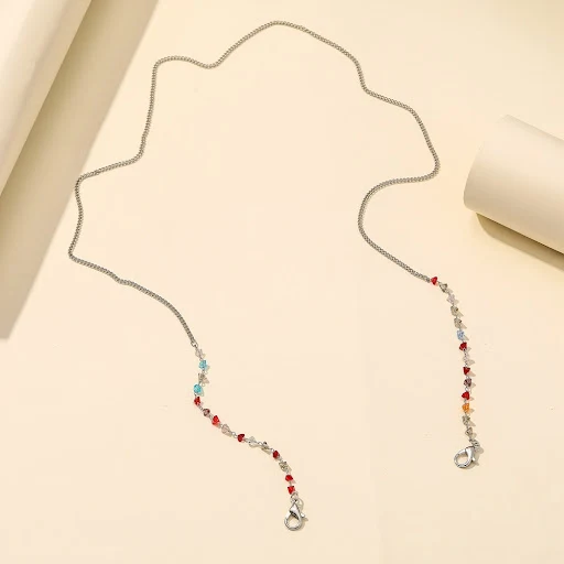 Title 3, Collana con laccio per mascherina con perline d...