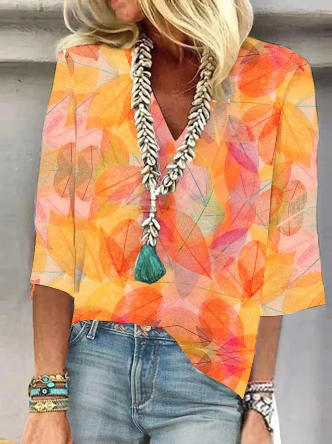 Retro Printed Bohemian Fashion Short Sleeve Top, Summer Casual Wear, Loose Fit, Comfortable & Stylish Design, Perfect fo — photo 5