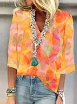 Retro Printed Bohemian Fashion Short Sleeve Top, Summer Casual Wear, Loose Fit, Comfortable & Stylish Design, Perfect fo — photo 5