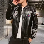 Jaqueta de couro bordada para motociclista masculino. Proteção e estilo premium garantidos para suas aventuras sobre duas rodas. — foto 3