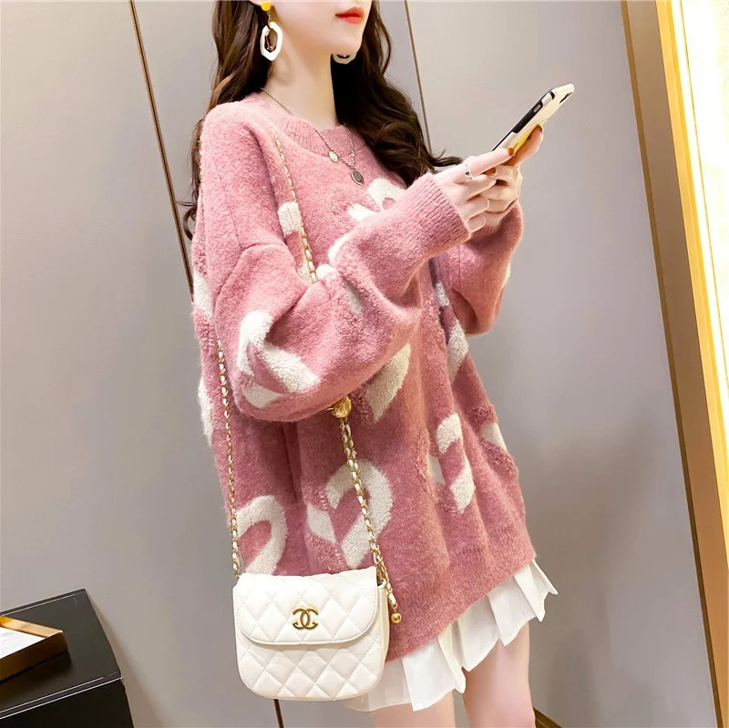 Title 4, New Loose Retro Cocoon Type Lazy Sweet Pullover...