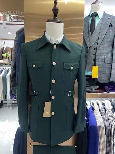 Title 5, Slim-fit Zhongshan Suit Navy Blue Mens Two-pie...