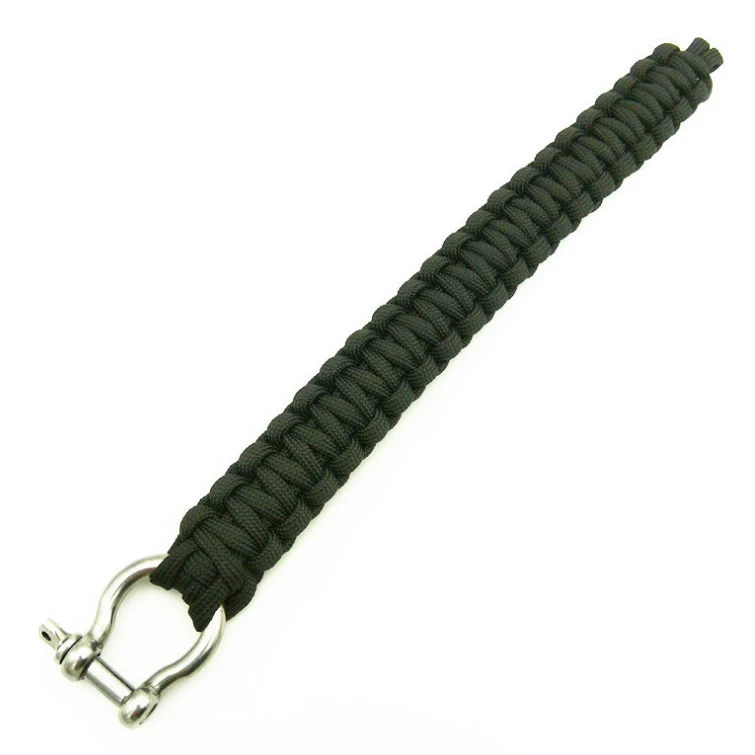 Pulseira em U com fivela única de liga, liberação rápida e paracord. Camping, emergência, amarrar e enrolar. Essencial para atividades ao ar livre. — foto 1