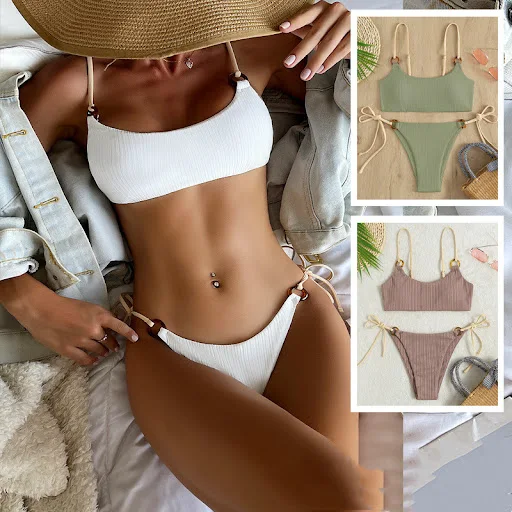 Title 2, Biały bikini z opaską I Swimsuit. Poczuj komfor...
