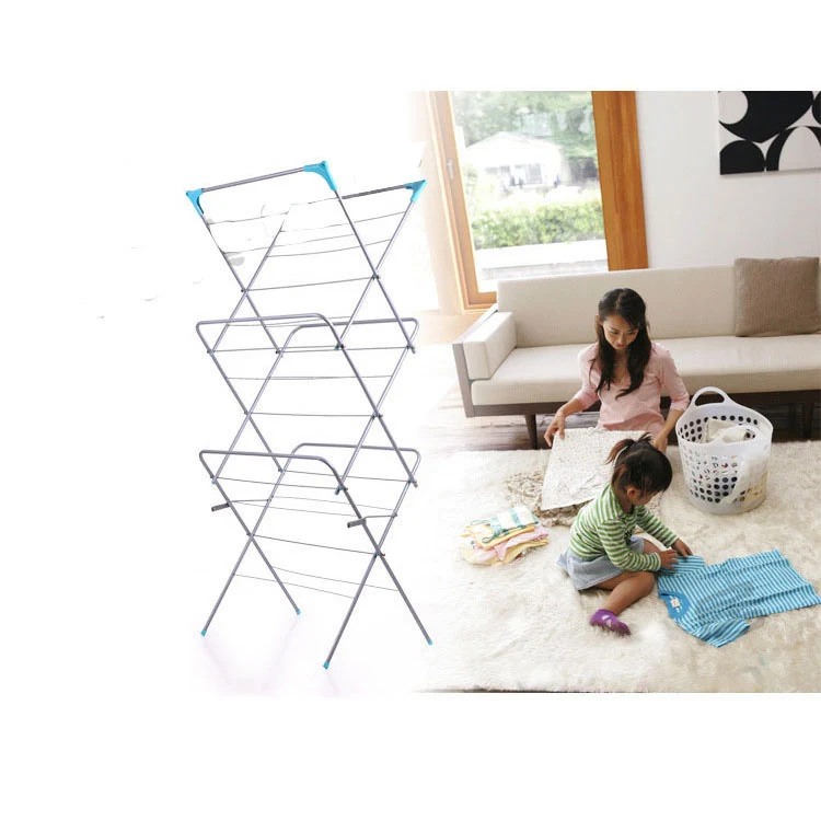 Tendedero de ropa plegable de hierro resistente ideal para secar y organizar tu ropa en espacios pequeños fácil de guardar — foto 1