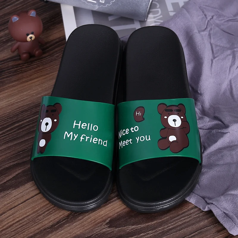 Cartoon Bear Soft Bottom Soft Lightweight Couple Slippers Summer. Comfortable and perfect for indoor use, designed for r — photo 10