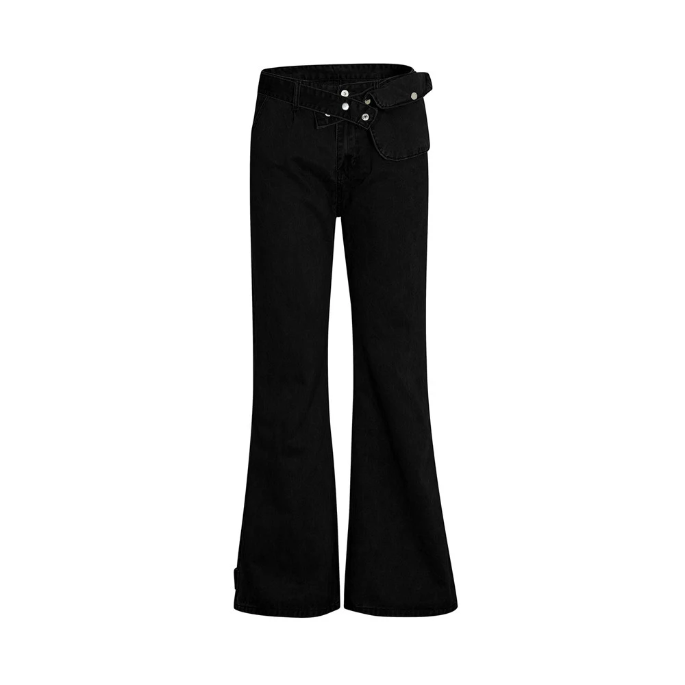Bootcut jeans broek met afneembare riemzak. Comfortabel en stijlvol voor dagelijks gebruik. De perfecte combinatie van functionaliteit en mode. — foto 12