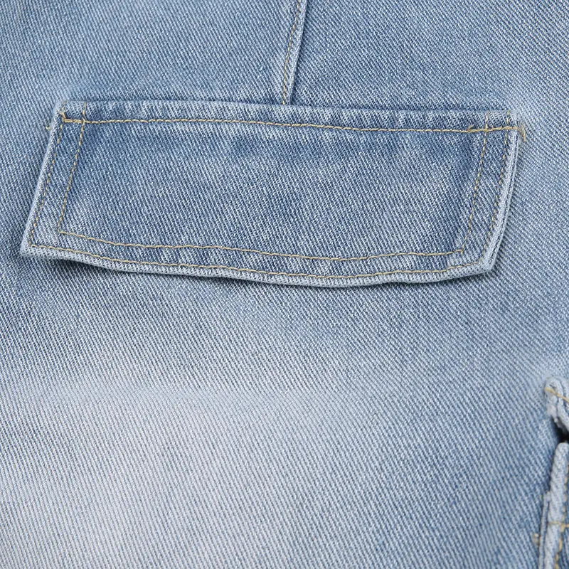 Title 15, Calças jeans femininas de cintura alta com bols...
