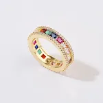 Anel de cristal com cores que combinam com tudo. Elegante e moderno, este anel de cristal realça qualquer visual. Presente perfeito para ela. — foto 2