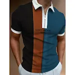 Polo estivo da uomo con zip e colori abbinati, traspirante, perfetto per lo sport e il tempo libero, per un look casual e dinamico. — foto 4
