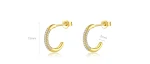 Brincos retrô simples de prata esterlina com strass, combinam com tudo. Um acessório elegante e versátil para realçar seu visual diário. — foto 2