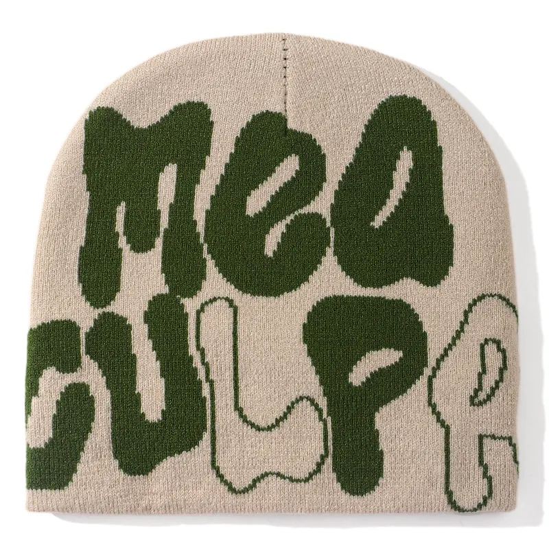 Gorro de malha europeu e americano com letras de moda personalizadas, ideal para um visual único, estiloso e quentinho, expresse sua individualidade. — foto 8